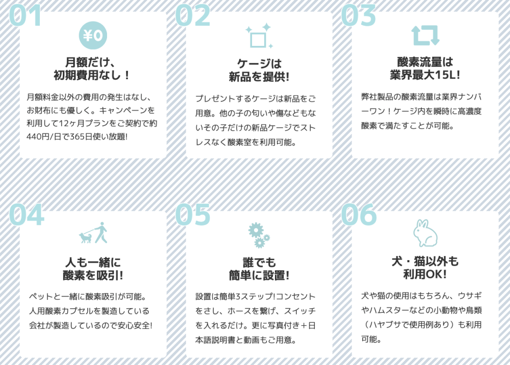 オーツーペットの6つの特徴